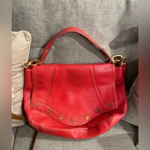 MCM Coral colour Leather Shoulder Bag